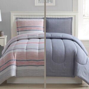 Sunham 3-Piece Reversible Comforter and Shams Bedding Set, Shilo